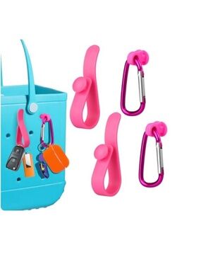 4 pink Key Holders Bundle for Bogg Bag and tote bags